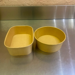 Round brown craft bowl