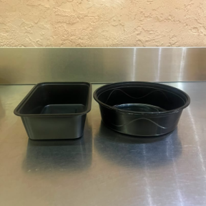 Round or rectangle black bowl
